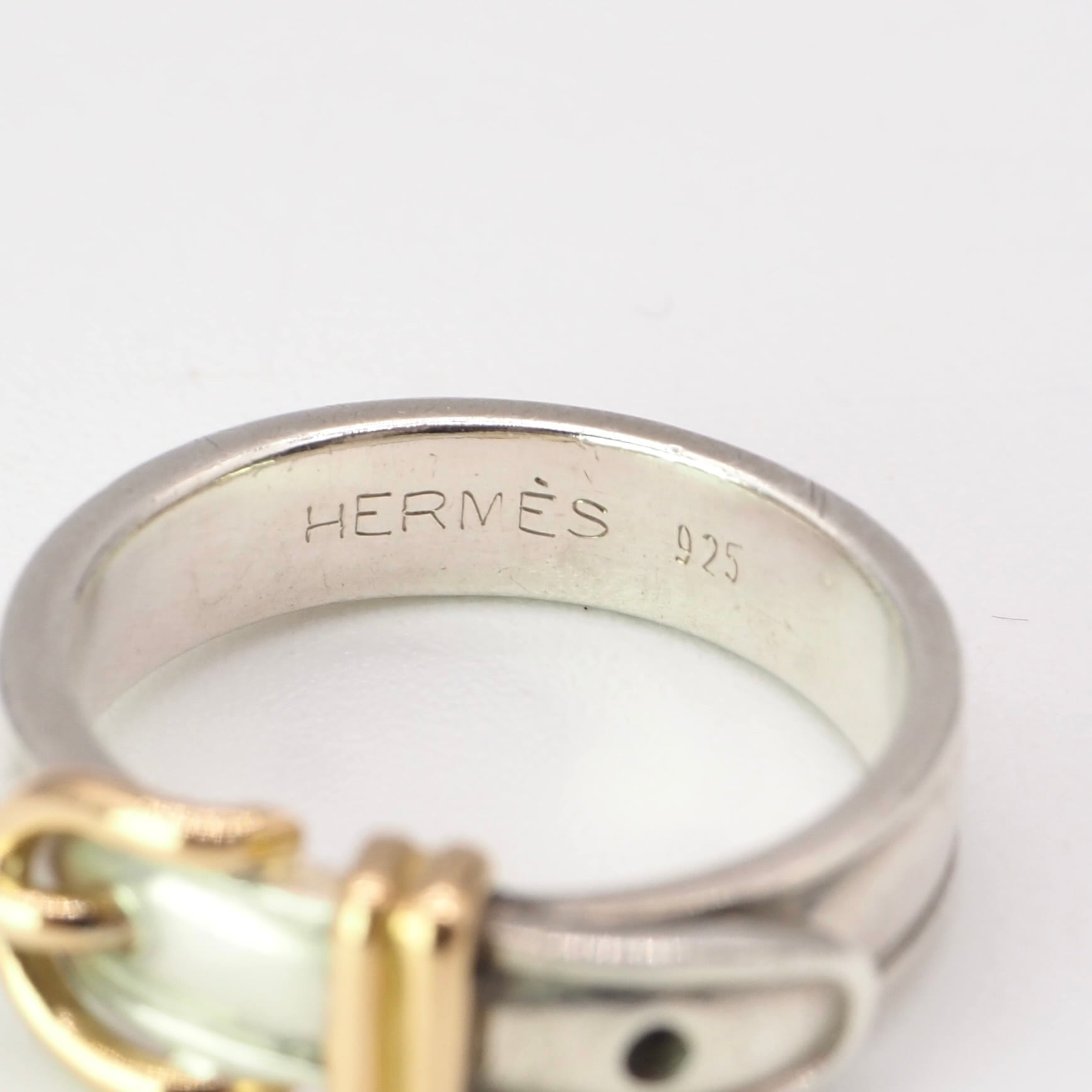 HERMES 約12号 サンチュールコンビリング シルバー925 K18 エルメス