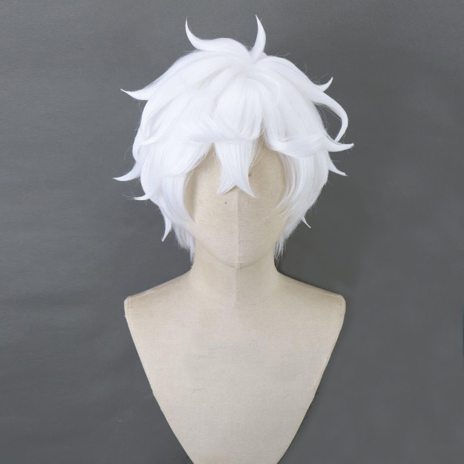 コスプレ耐熱ウィッグ オーダー キャラクター造形ウィッグ ホワイト