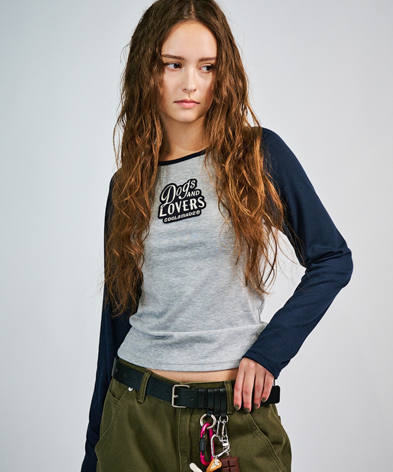 Dog & LOVERS ラグランスリーブ L/S Tシャツ (BURGUNDY) CQ-49069