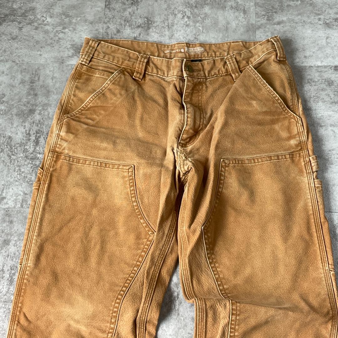 20s ブラウン ダブルニー カーハート Carhartt 32×34 | ib2