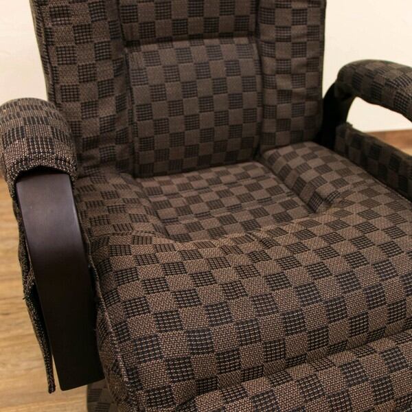 レバー式リクライニングチェア フット付き ブラウン 昇降式