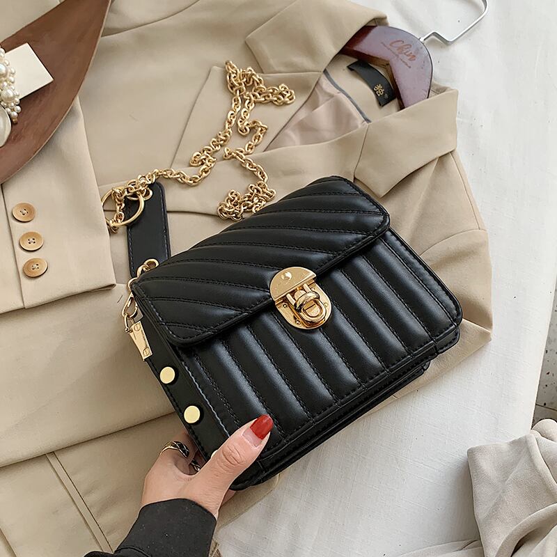 リンジ刺繍糸スモールバッグハンドバッグ2020秋冬新流行ワンショルダーメッセンジャーバッグテクスチャーワイルドチェーンスモールスクエア Tiancai_Wing_Bag36097592166