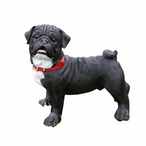 ブルドック 置物 ガーデニング置物 ２色展開 彫刻 動物彫刻 犬 置物