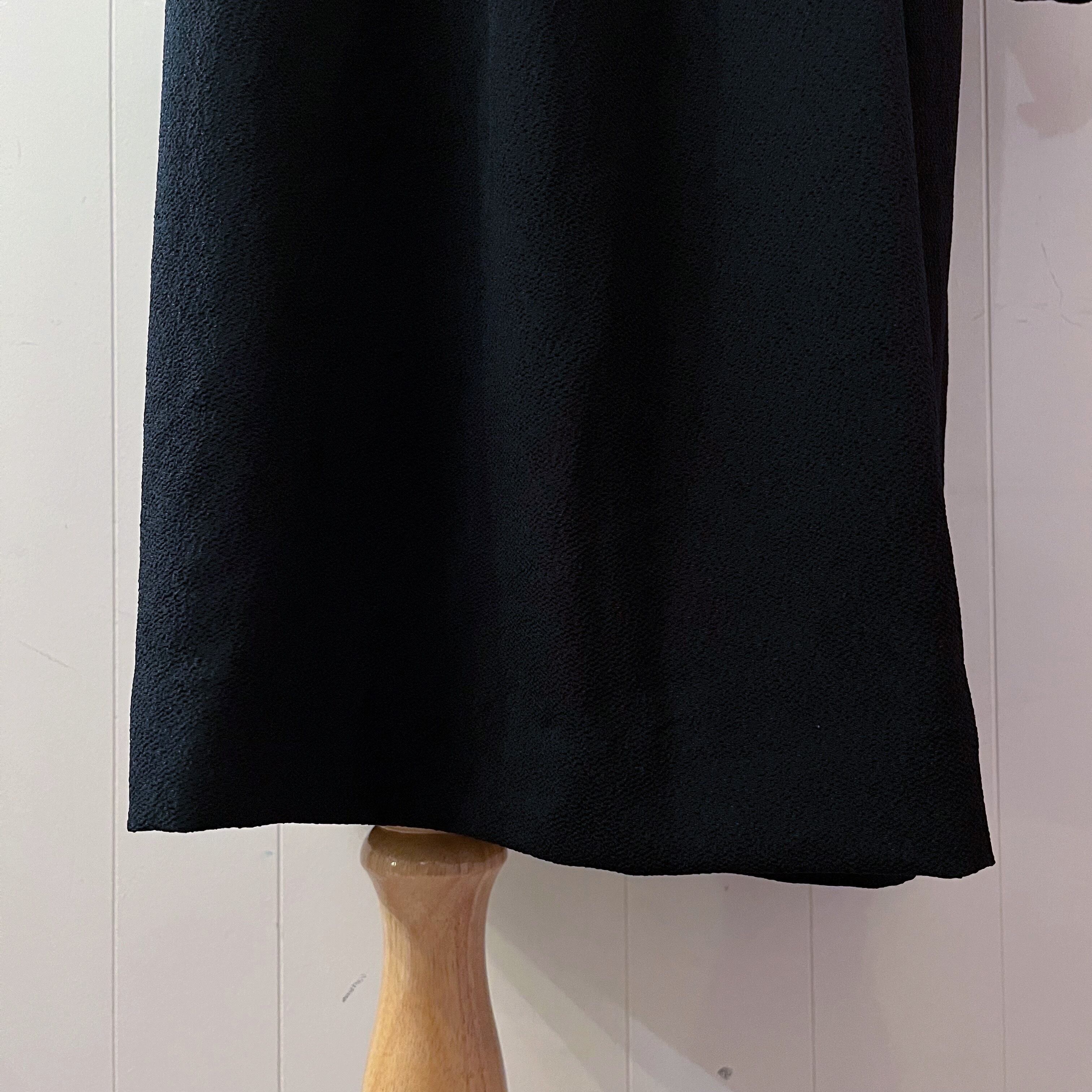 black shirring gather one-piece