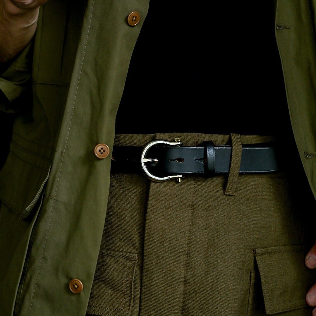 Lonesome. ロンサム シャックルバックルベルト 32インチ ブラック SHACKLE BUCKLE BELT | LONESOME．