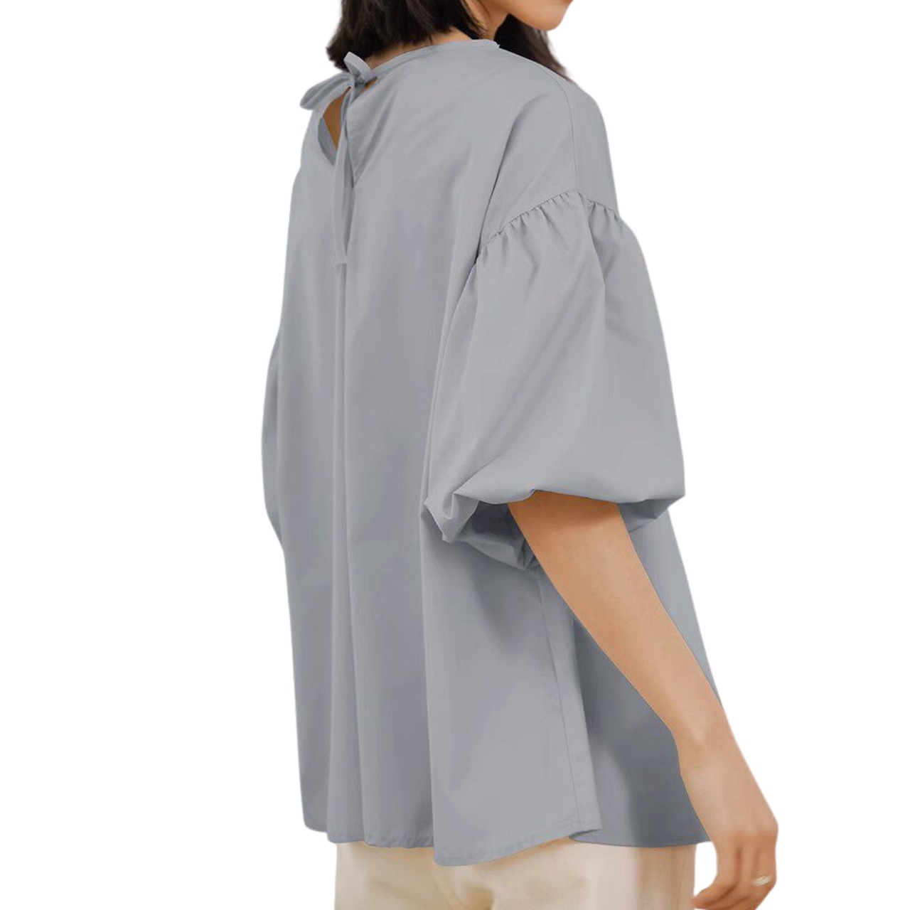 バルーンスリーブ ヒップ丈 チュニック 　全6色　 00076