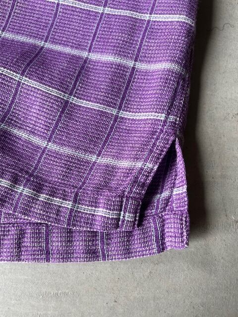 パープルL：patagonia パタゴニア チェック プルオーバー 半袖シャツ