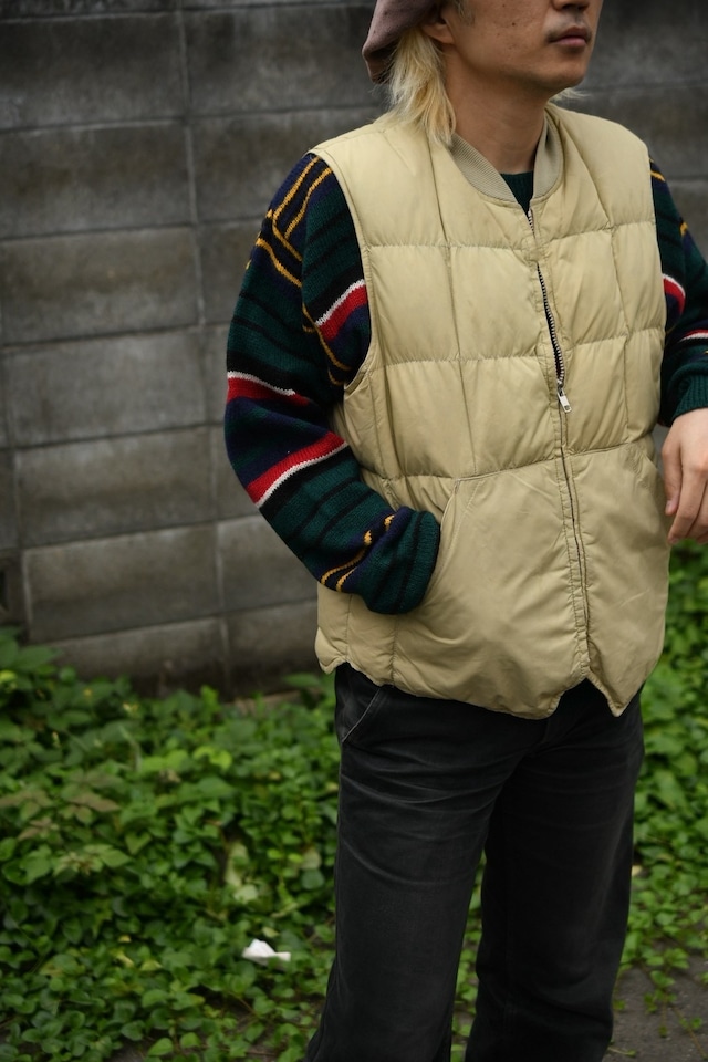 OK/80's "Eddie Bauer" quilting nylon goose down vest