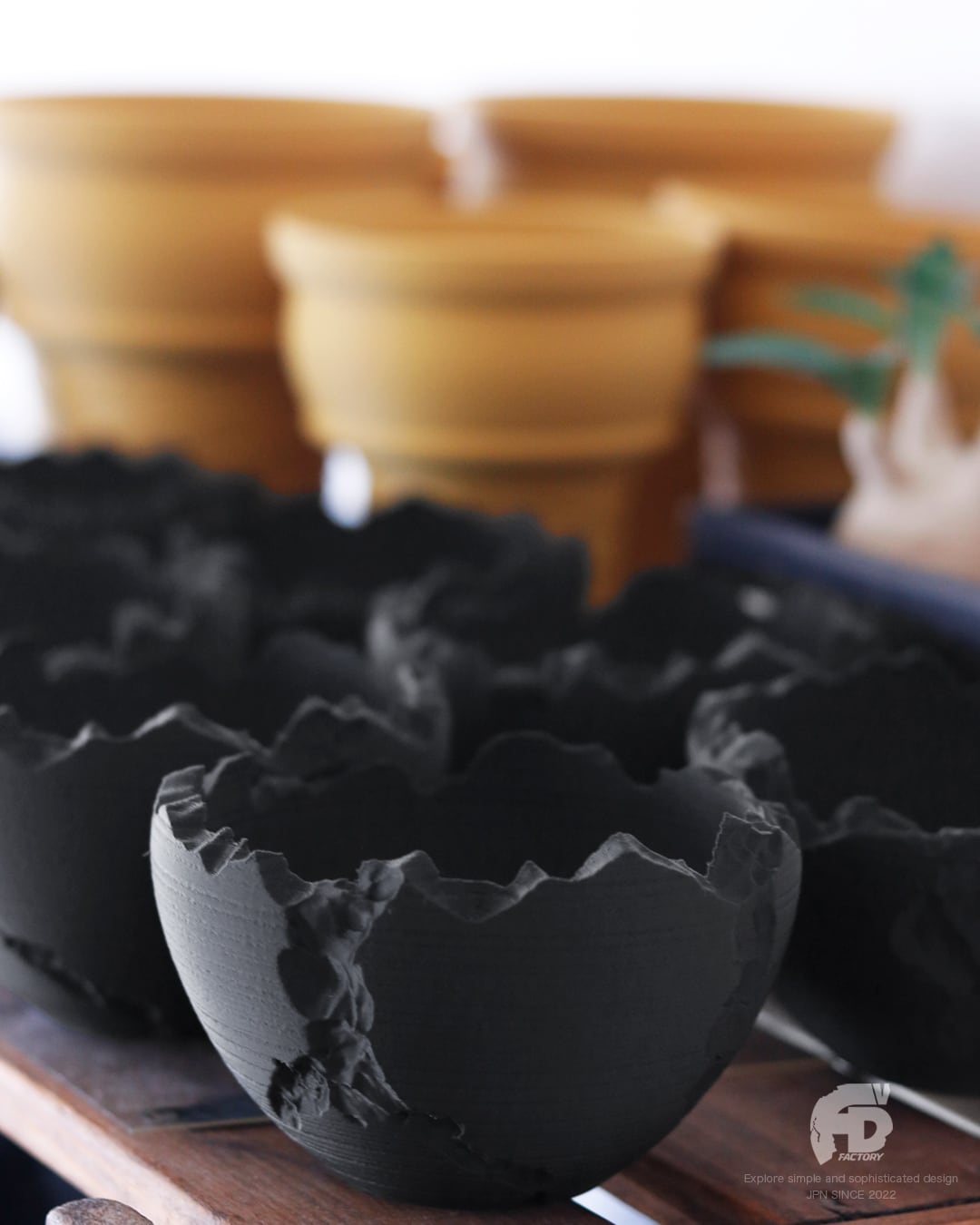 Adv-055-M (120×75) Erosion cr｜自然侵食を模したクラッキング鉢｜3D