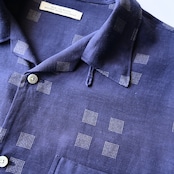 OLD JOE / ORIGINAL PRINTED OPEN COLLAR SHIRTS (Square Dot) Short-sleeve