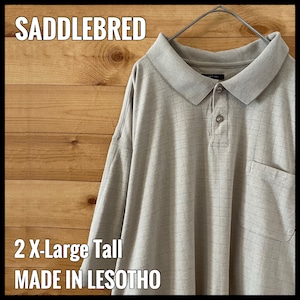 【SADDLEBRED】ポロシャツ ベージュ 2XLT ビッグサイズ オーバーサイズ US古着 アメリカ古着
