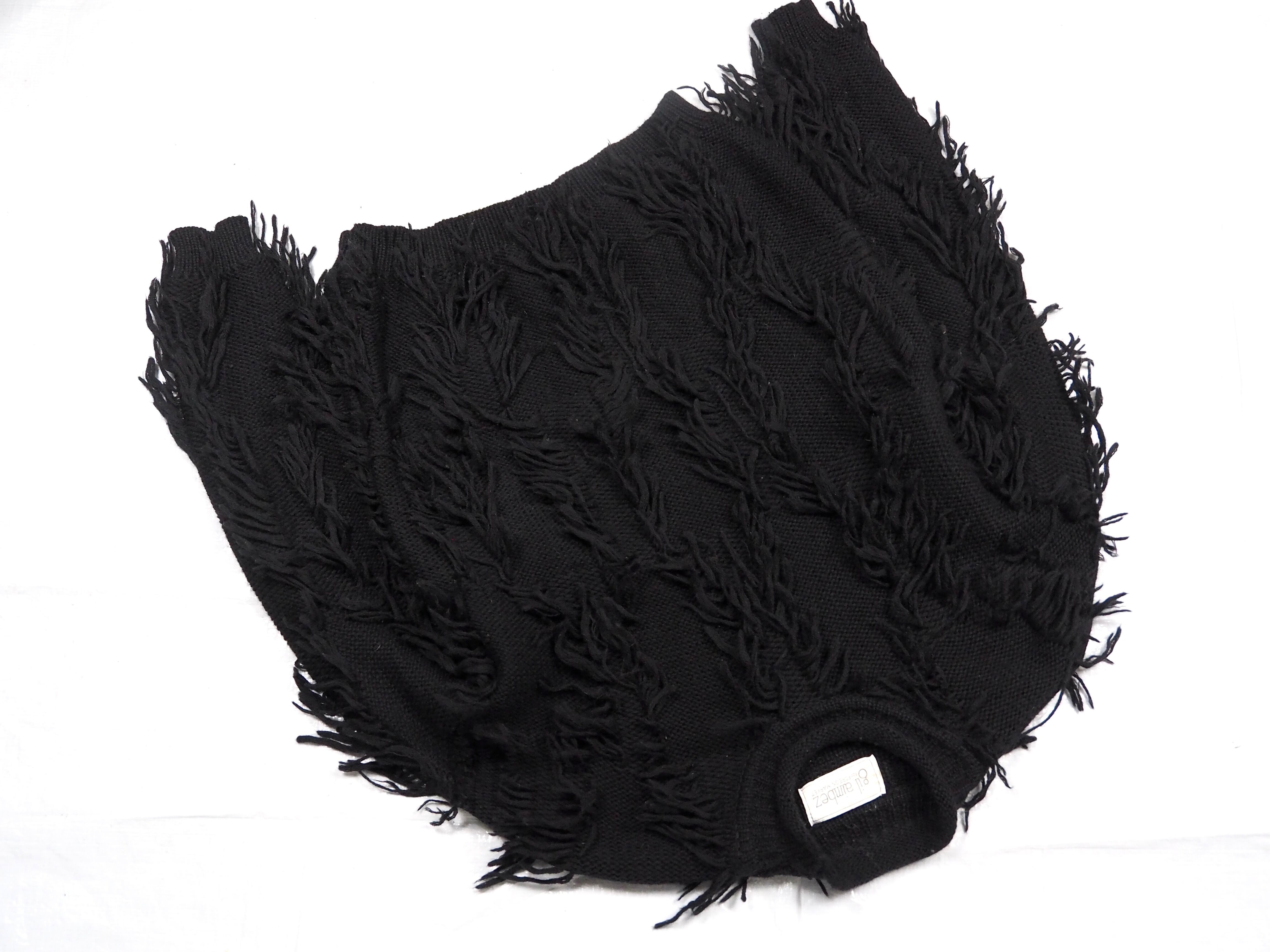 90s gil aimbez fringe design roll neck knit sweater L