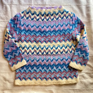 USED 60's Geometric pattern sweater