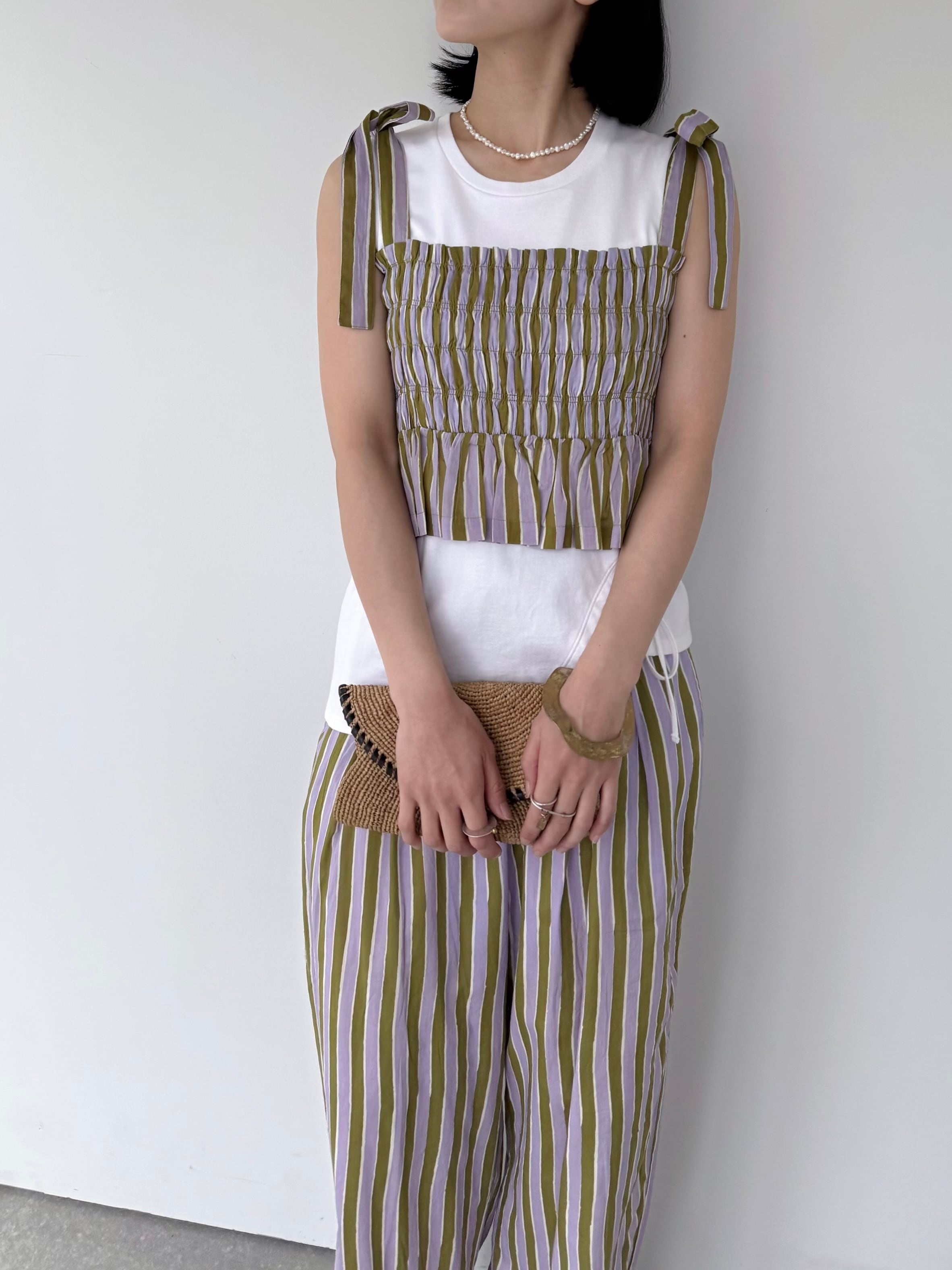 Sara Mallika Cotton Wave Strip Print Pants | KOKO