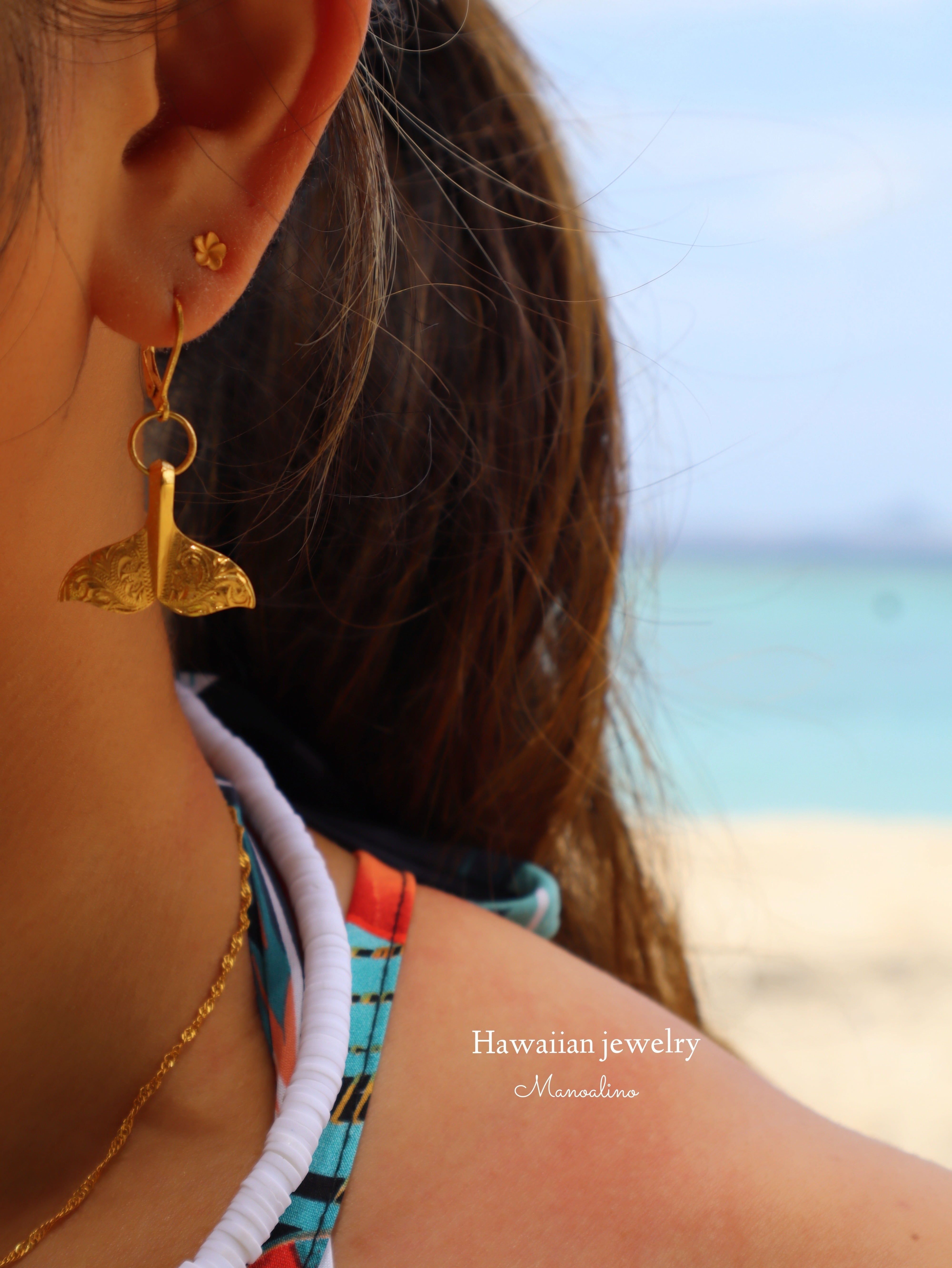 whaletail earring Hawaiianjewelry(ハワイアンジュエリーホエール