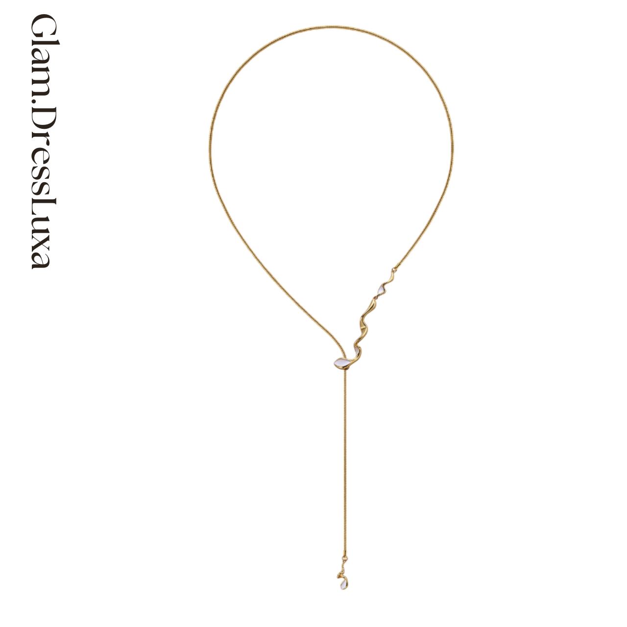 asymmetryパールモチーフYネックレス/2color _AC03