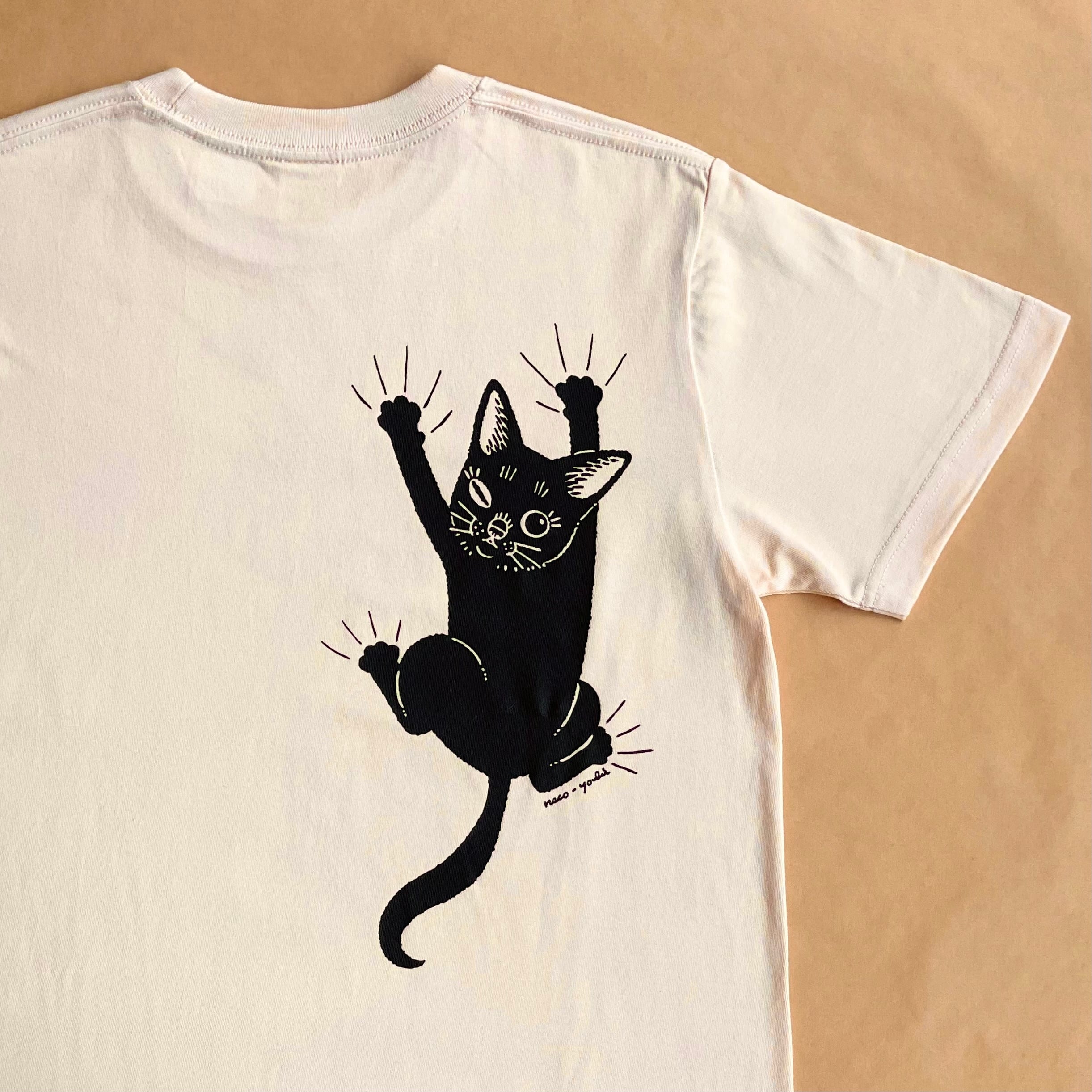 ネコ曜日オリジナルグッズ 】with ポピーTシャツ（しがみつき／バニラ