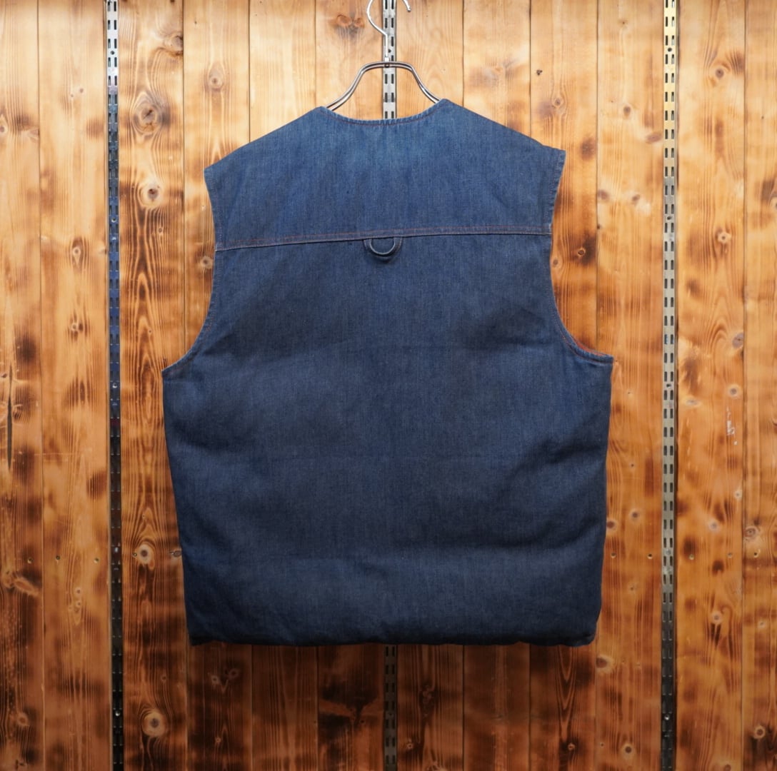 70s80s eddie bauer リバーシブル ダウンベスト デニム XL(実寸M 70s80s eddie bauer リバーシブル ダウンベスト デニム XL(実寸M