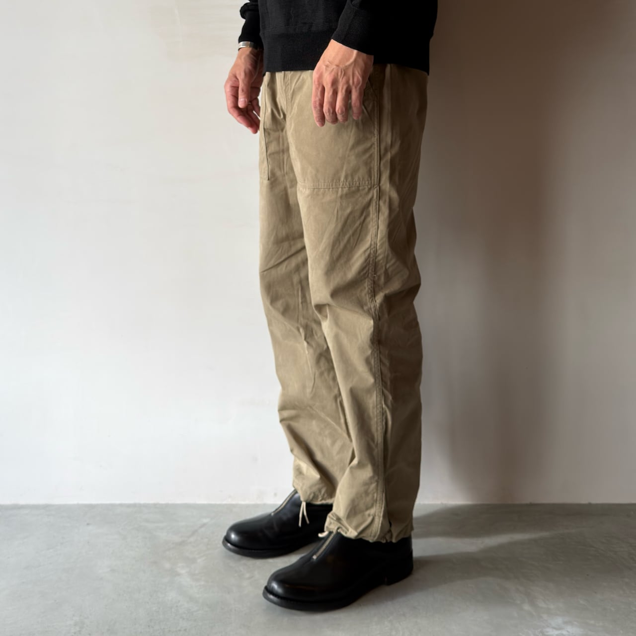 PHIGVEL WAXED CLOTH STRING TROUSERS | HUMAN and THINGS