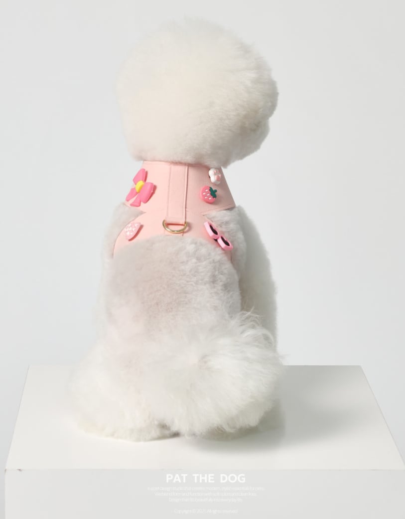 即納【pat the dog】Pet Bitz Harness & Leash set (Pink)