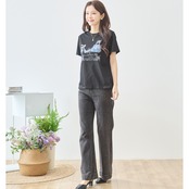 TRUBE デコビジューハイヒール＆バッグ柄Tシャツ 【M~L】ブラック
