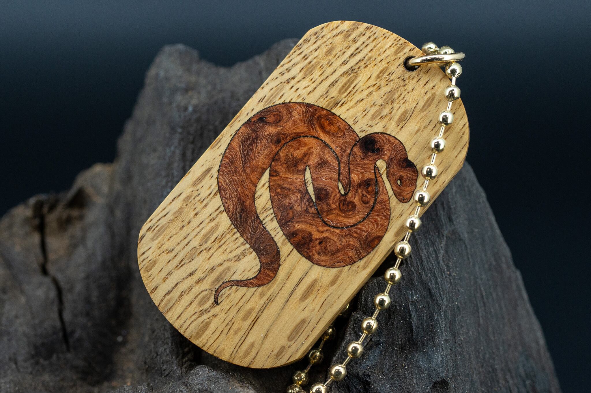 【軌道の背骨】白樫 ドッグタグ 象嵌