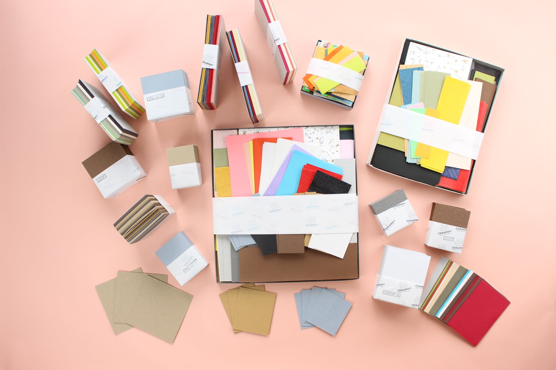 紙の詰め放題セット | ハコイロカミ 紙箱 × 文具