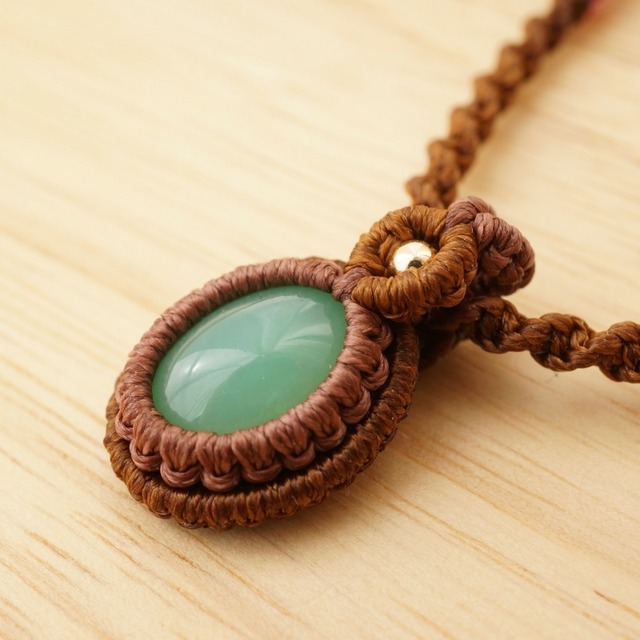 クリソプレーズ【オーストラリア産】のマクラメネックレス - Inca Rose -