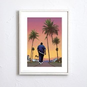 Going Back To Cali Ⅱ｜BIGを描いたサンセットストリートアートポスター｜西海岸ムード漂うミュージックデザイン｜A2ポスター