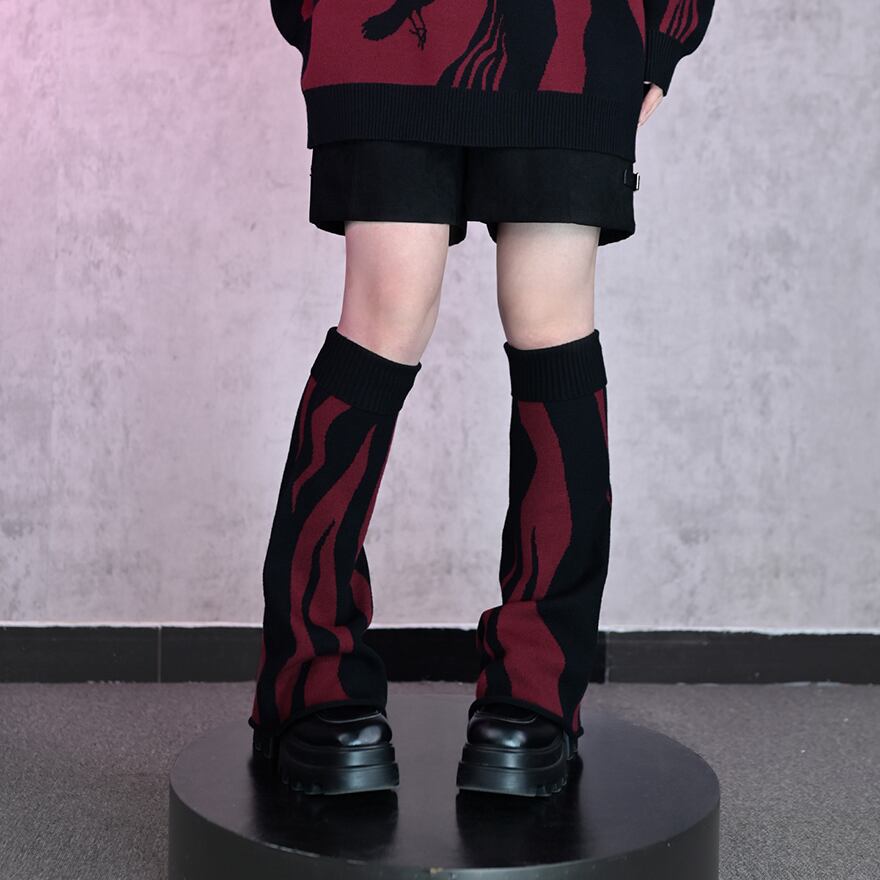 サブカル系 地雷 レッグカバー 鴉柄 秋 冬服 古怪舎