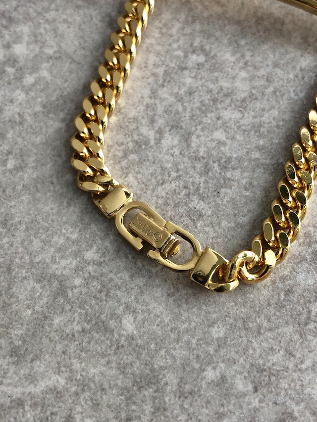 Christian Dior クリスチャン ディオール ブレスレット ゴールド DIORロゴプレート 喜平チェーン vintage ヴィンテージ オールド wdsnau