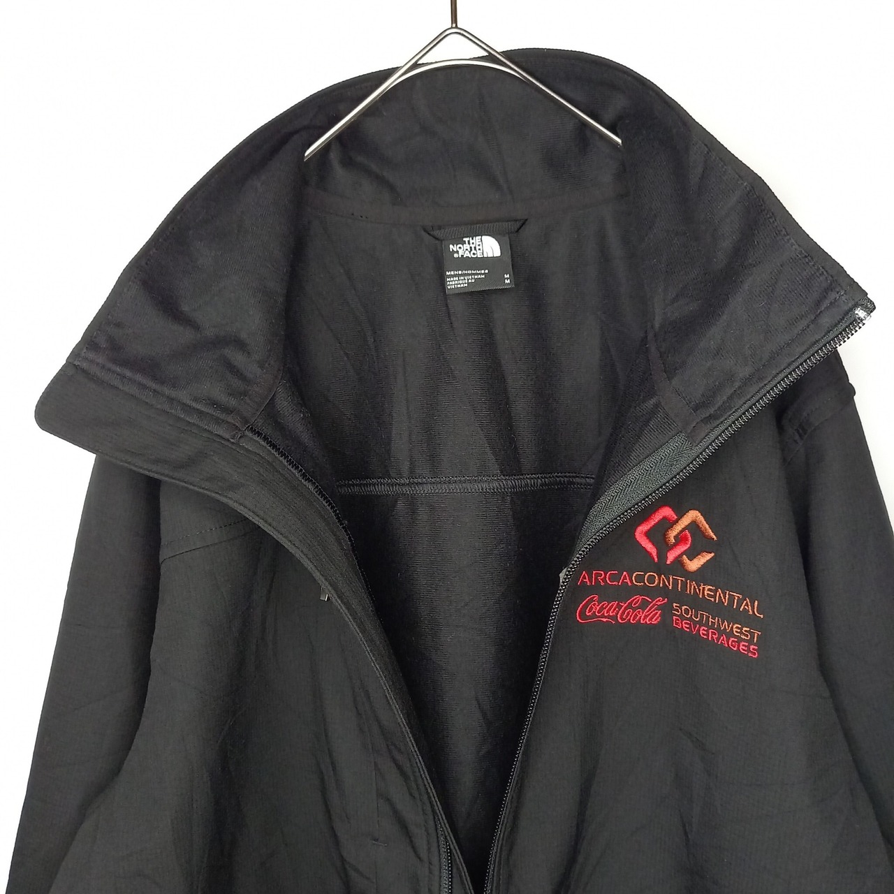 ノースフェイス　フルジップ　ソフト　シェル　ジャケット　フリース　企業ロゴ　刺繍