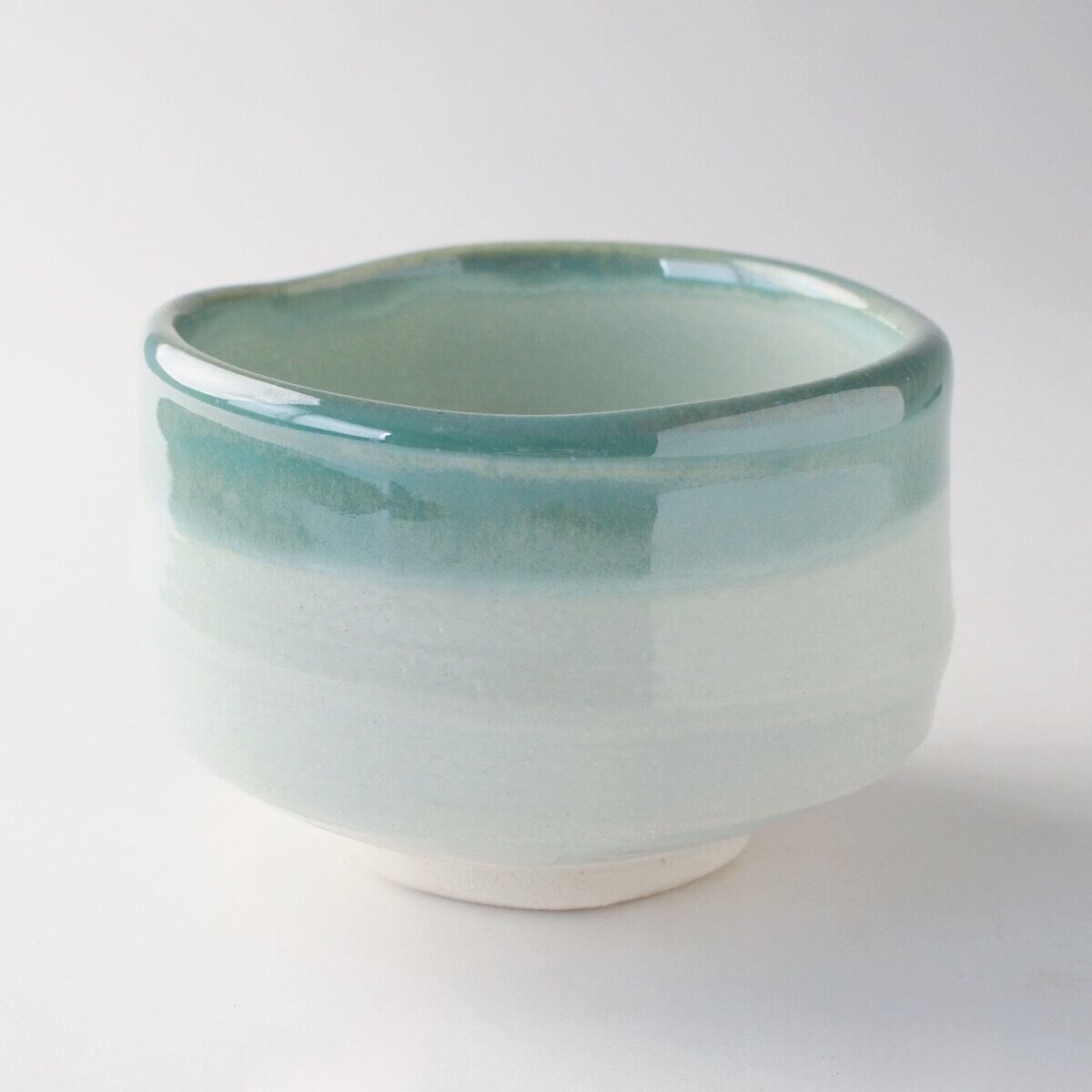 Celadon Glazed Glass Matcha Bowl - Mino Ware (Made in Japan)
