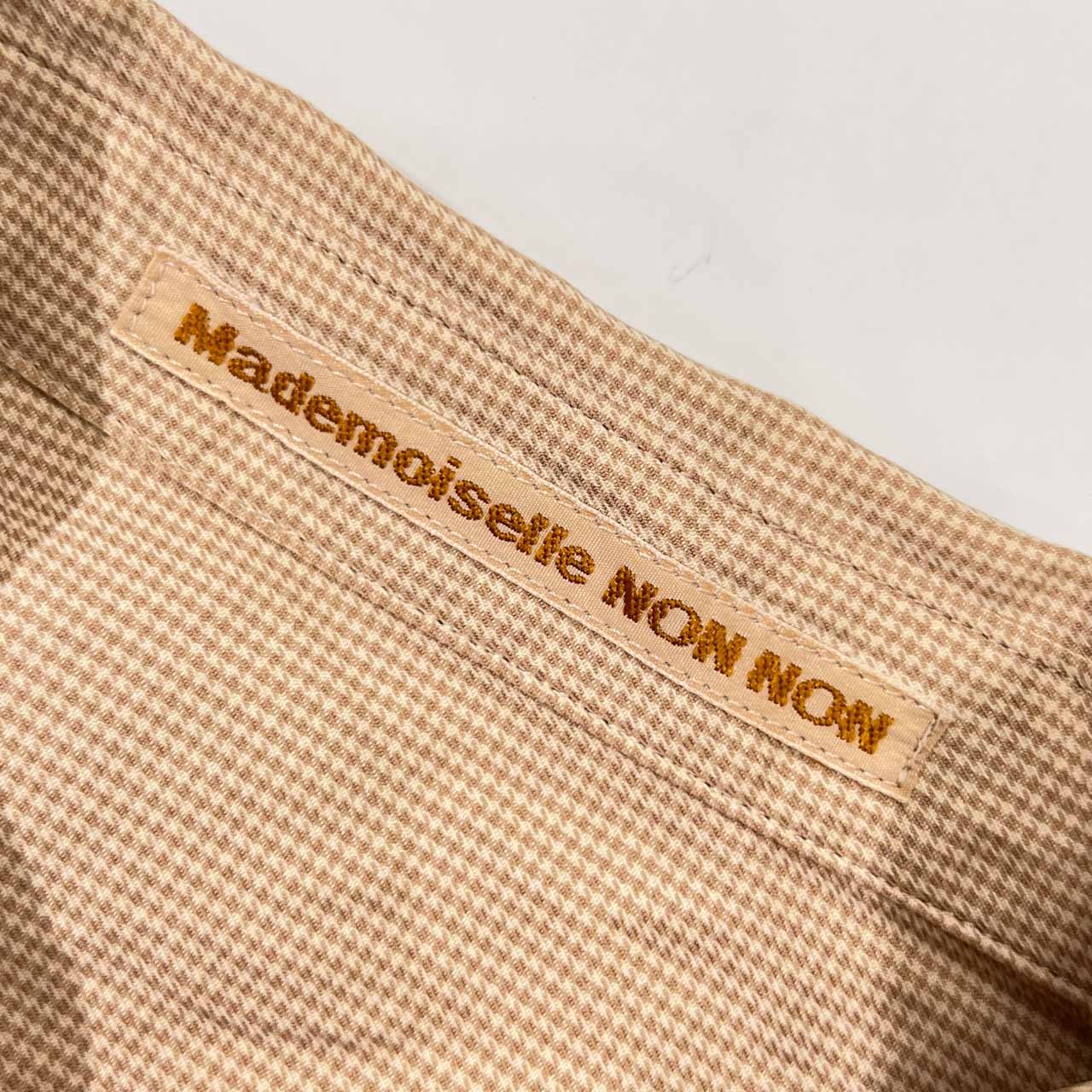 Mademoiselle NON NON マドモアゼルノンノン ギンガムチェック 長袖シャツ/ベージュ レディース