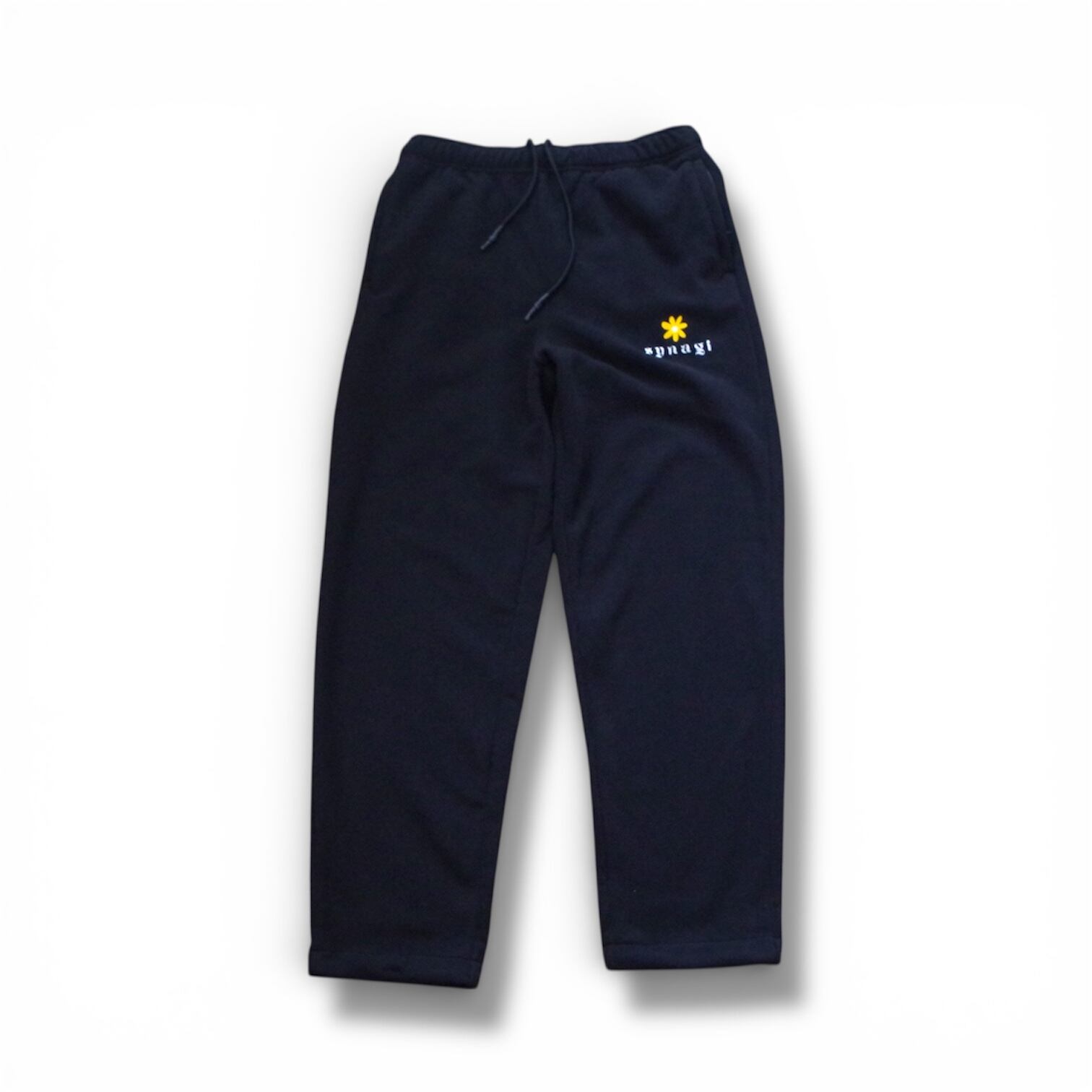 Flower Embroidery Fleece Pants 