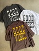 LUCKY LURE「"GOOD VIBES" SS Garment Dye Drop Shoulder Tee」