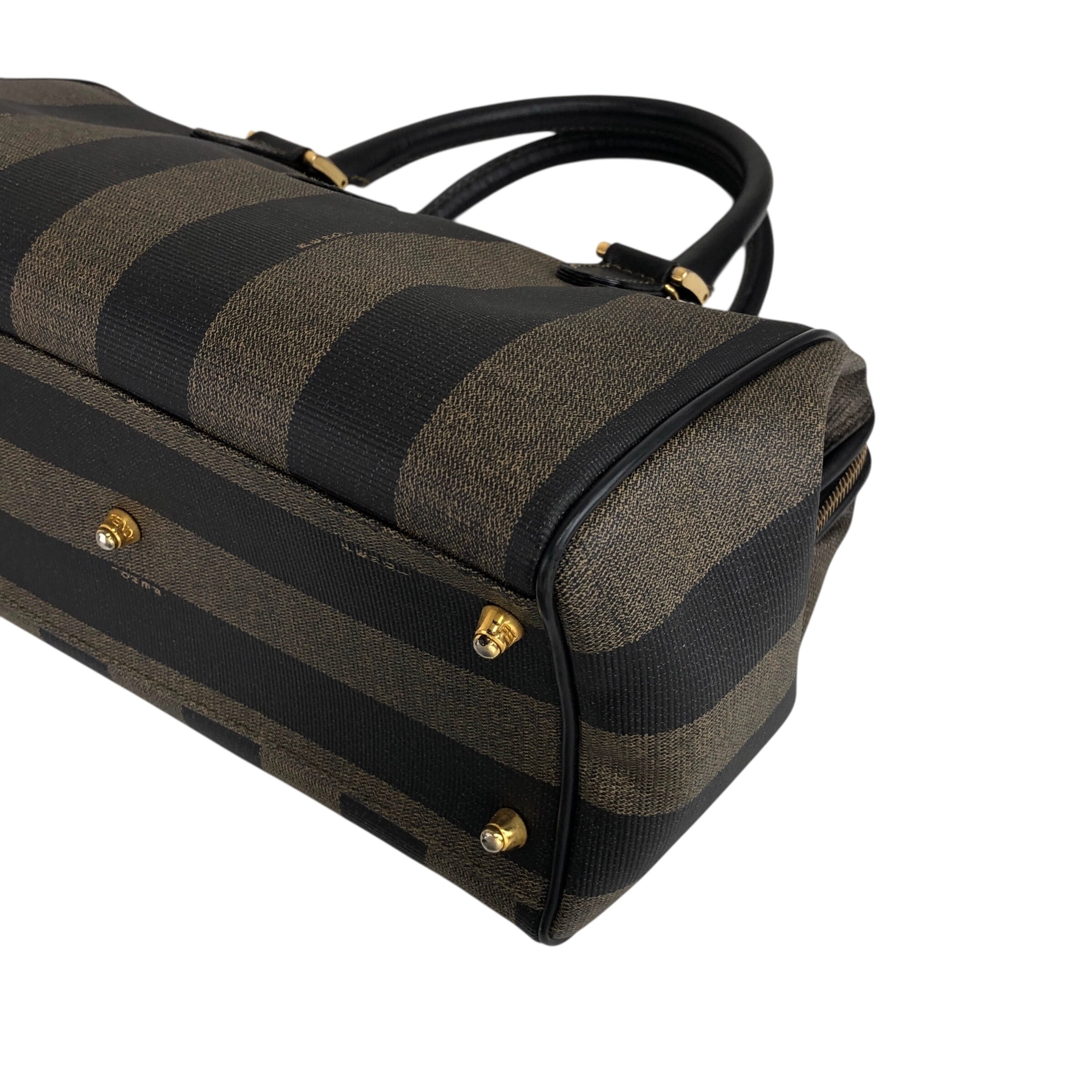 FENDI フェンディ ショルダーバッグ ブラック ロゴ ミニボストン PVC