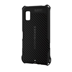 【在庫のみ】エレコム AQUOS wish3 (SH-53D) ケース 耐衝撃 衝撃吸収 ZEROSHOCK グリップ 四つ角ダンパー ハニカム構造 ストラップホール付き ブラック PMWS233ZEROGBK
