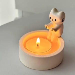 【CANDLE】焚き火かわいい子猫キャンドル