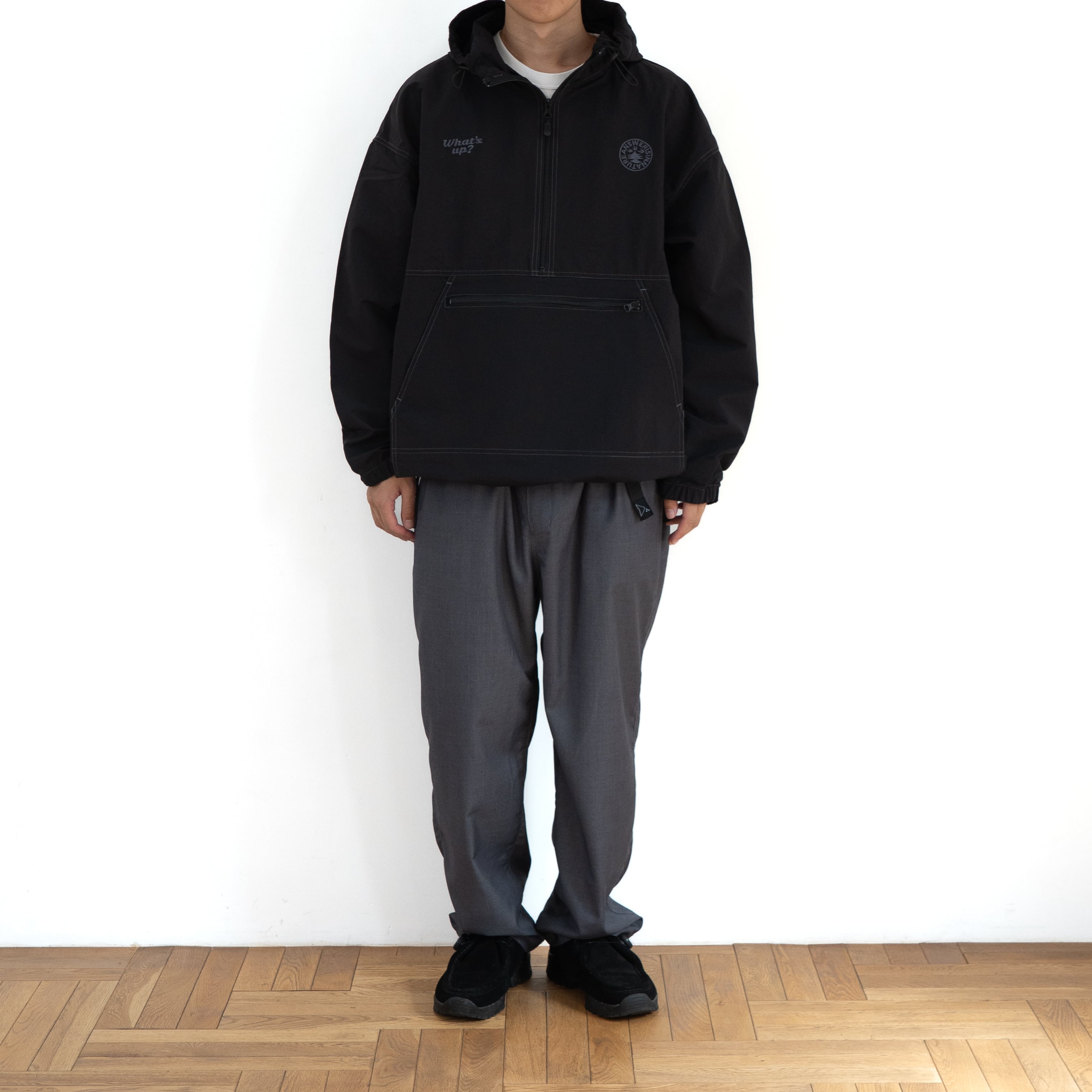 NYLON ANORAK BLACK | What's up? NYLON ANORAK BLACK | What's up?