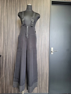 ステッチデザイン ツイル サロペット パンツ