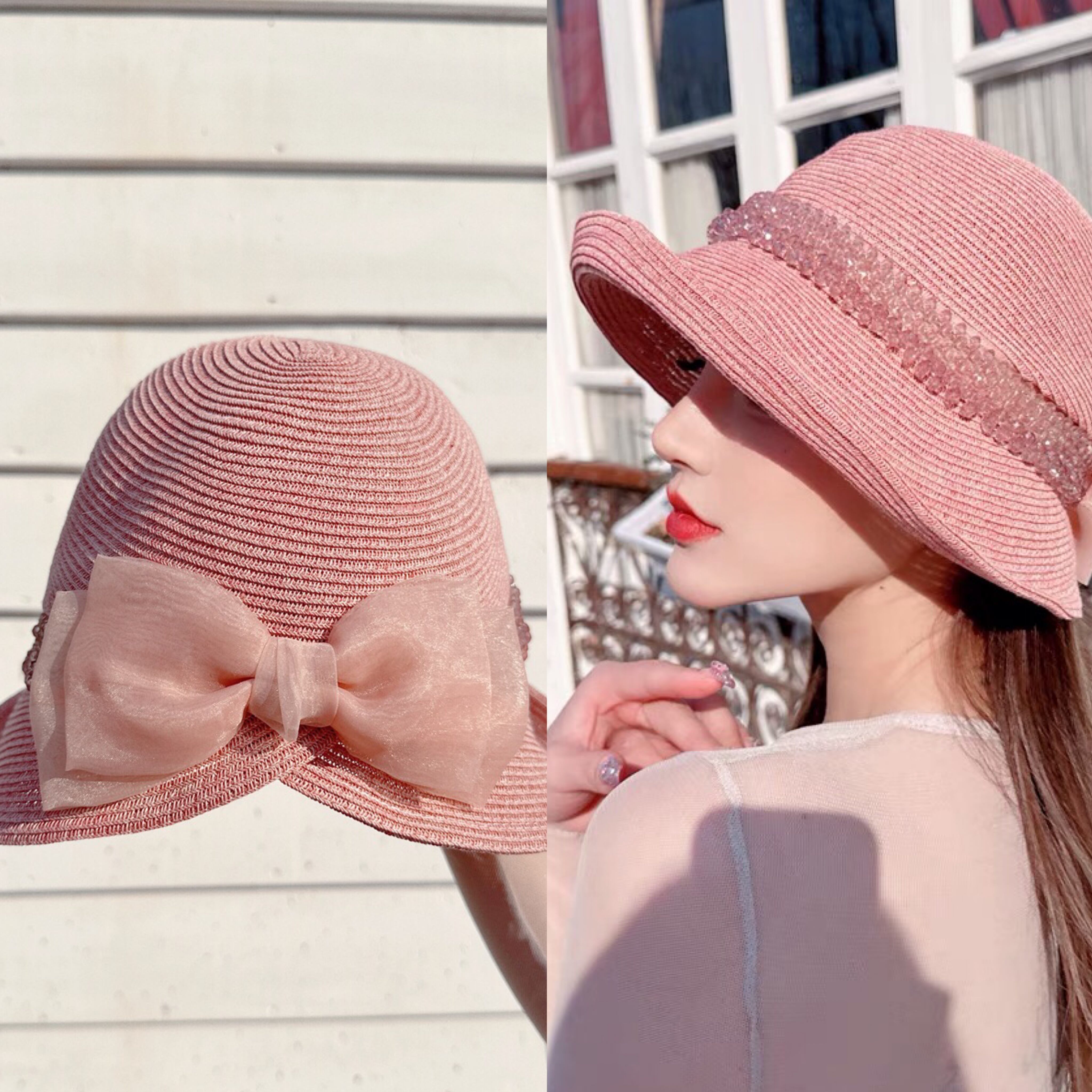 お値下げ！　maxim 水色 ストライプリボン 麦わら帽子 お値下げ！ maxim 水色 ストライプリボン 麦わら帽子 お値下げ！ maxim