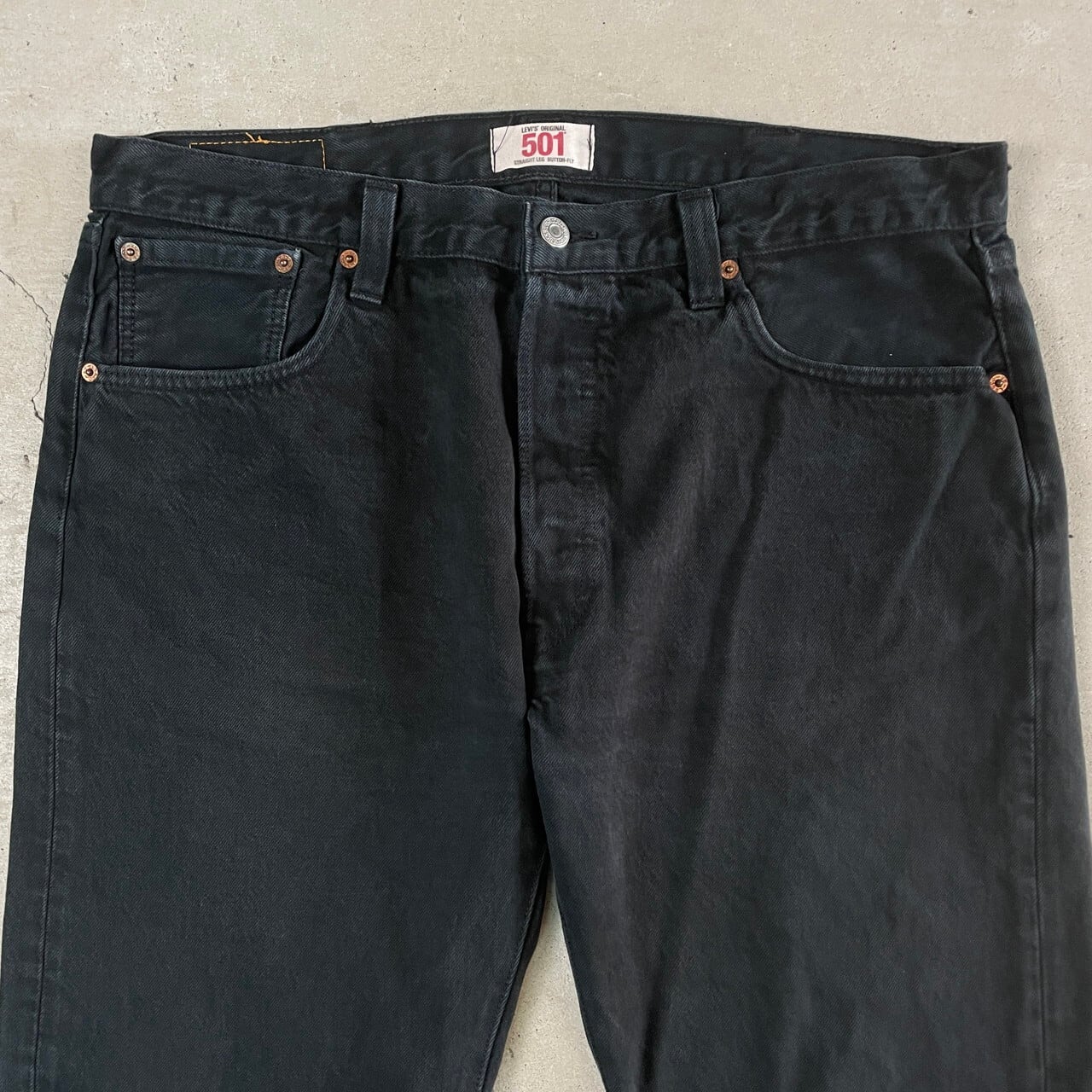 Levi's ユーロリーバイス 501 ブラックデニムパンツ ストレート メンズ