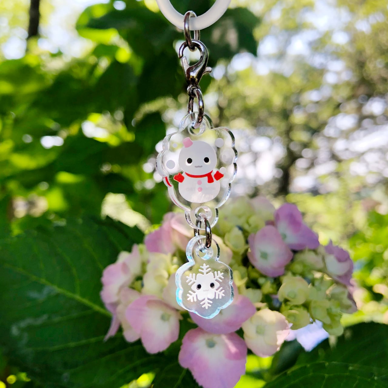 アンブレラマーカー［雪だるまと結晶］傘の目印 チャーム | 【くねくね