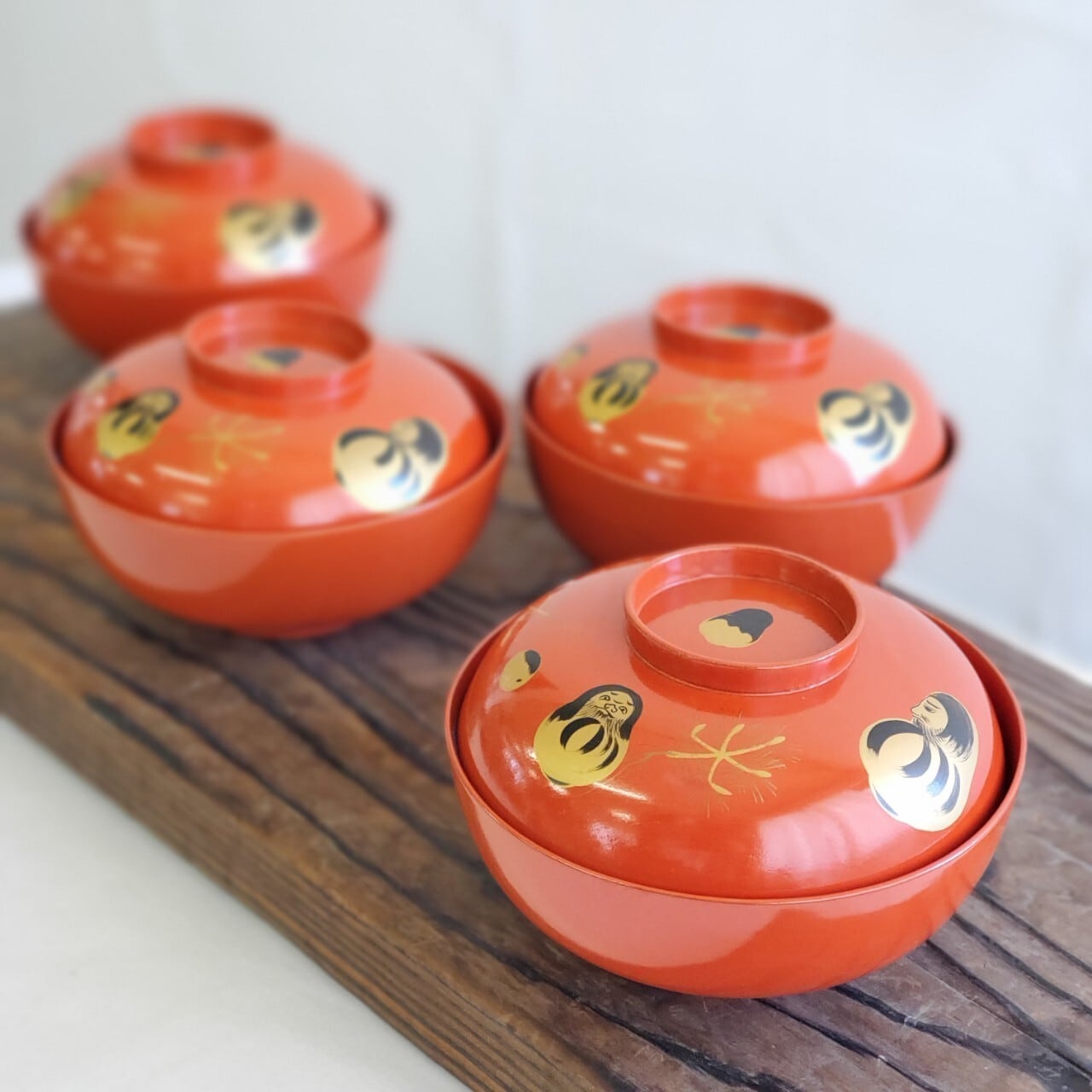 昭和レトロ だるまの塗りの椀