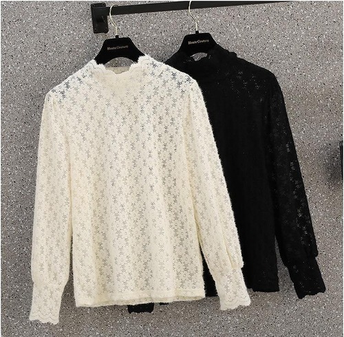 大きいサイズ レディース トップス 花柄レース 春 秋冬 新品 長袖