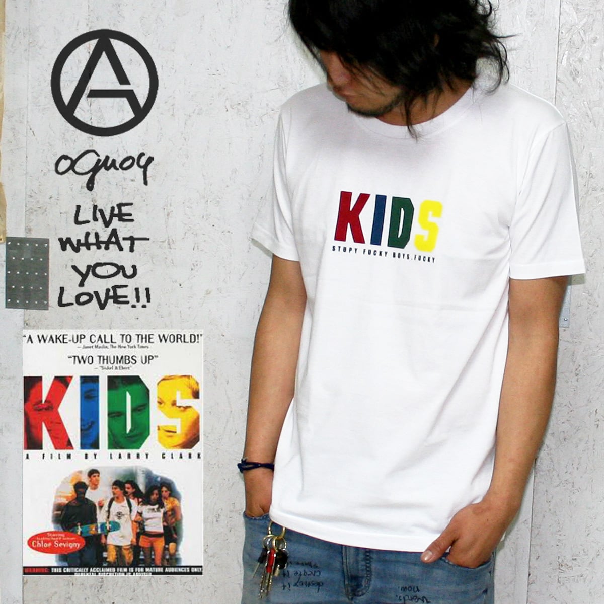 KIDS 1995/ Larry Clark / キッズ 1995/ ラリークラーク / 映画Ｔシャツ / WHT / o1606 OL-E |  oguoy/Destroy it Create it Share it powered by BASE