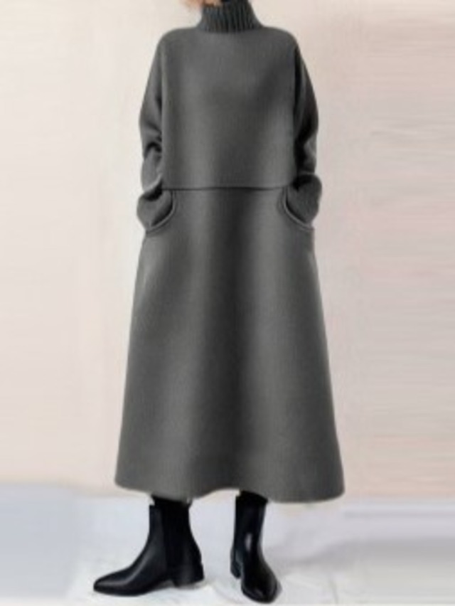 920281 ハイネックニットロングワンピース