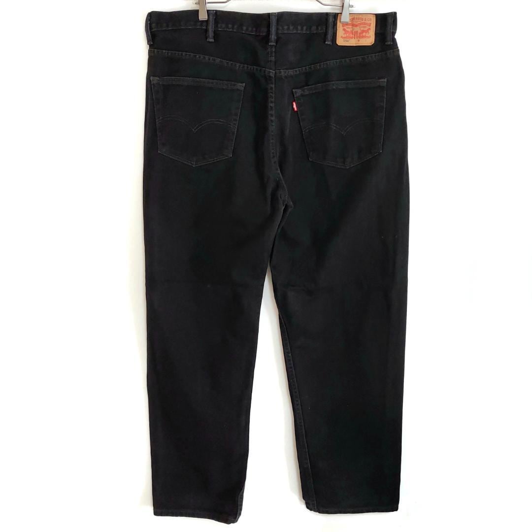 W44 リーバイス550 極太 ブラックデニム テーパードバギーパンツ