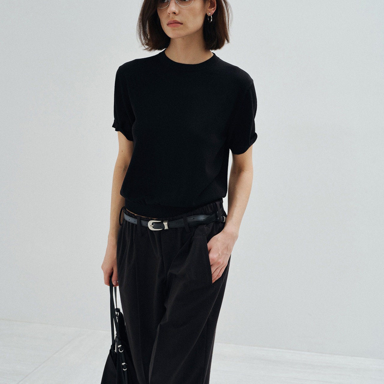 short-sleeve  knit T-shirt 【3color】 T4410